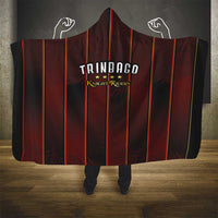 Trinbago Cricket Knight Riders Hooded Blanket Palm Leaves with Vertical Stripes Sporty Style - Wonder Print Shop