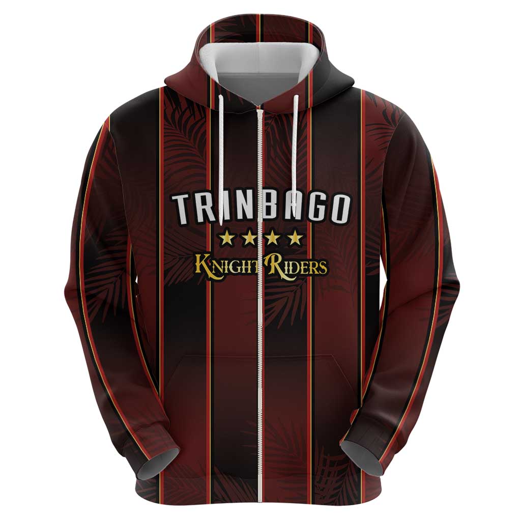Custom Trinbago Cricket Knight Riders Hoodie Palm Leaves with Vertical Stripes Sporty Style - Wonder Print Shop