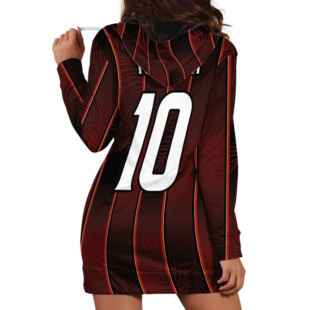 Custom Trinbago Cricket Knight Riders Hoodie Dress Palm Leaves with Vertical Stripes Sporty Style - Wonder Print Shop