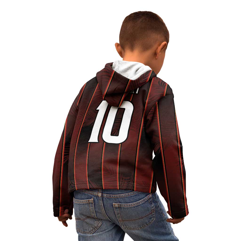 Custom Trinbago Cricket Knight Riders Kid Hoodie Palm Leaves with Vertical Stripes Sporty Style - Wonder Print Shop