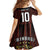 Custom Trinbago Cricket Knight Riders Kid Short Sleeve Dress Palm Leaves with Vertical Stripes Sporty Style - Wonder Print Shop