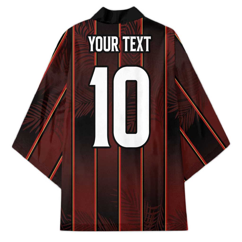 Custom Trinbago Cricket Knight Riders Kimono Palm Leaves with Vertical Stripes Sporty Style - Wonder Print Shop