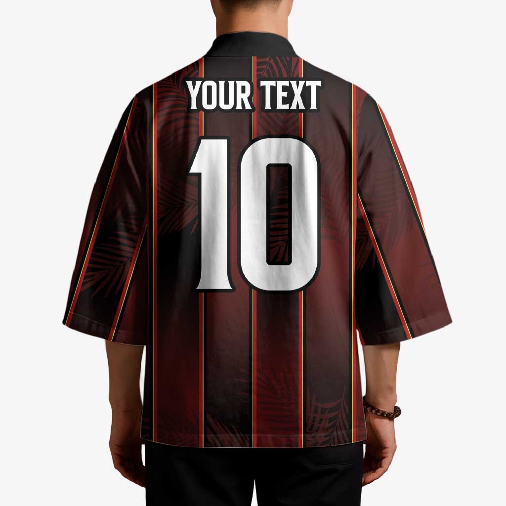 Custom Trinbago Cricket Knight Riders Kimono Palm Leaves with Vertical Stripes Sporty Style - Wonder Print Shop