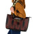 Trinbago Cricket Knight Riders Leather Tote Bag Palm Leaves with Vertical Stripes Sporty Style - Wonder Print Shop