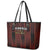 Trinbago Cricket Knight Riders Leather Tote Bag Palm Leaves with Vertical Stripes Sporty Style - Wonder Print Shop