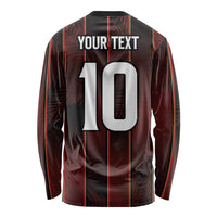 Custom Trinbago Cricket Knight Riders Long Sleeve Shirt Palm Leaves with Vertical Stripes Sporty Style - Wonder Print Shop