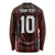 Custom Trinbago Cricket Knight Riders Long Sleeve Shirt Palm Leaves with Vertical Stripes Sporty Style - Wonder Print Shop