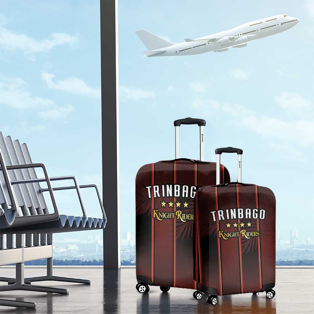 Trinbago Cricket Knight Riders Luggage Cover Palm Leaves with Vertical Stripes Sporty Style - Wonder Print Shop