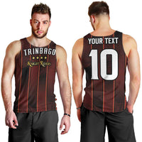 Custom Trinbago Cricket Knight Riders Men Tank Top Palm Leaves with Vertical Stripes Sporty Style - Wonder Print Shop