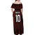 Custom Trinbago Cricket Knight Riders Off Shoulder Maxi Dress Palm Leaves with Vertical Stripes Sporty Style - Wonder Print Shop