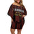 Custom Trinbago Cricket Knight Riders Off Shoulder Short Dress Palm Leaves with Vertical Stripes Sporty Style - Wonder Print Shop