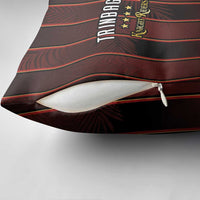 Trinbago Cricket Knight Riders Pillow Cover Palm Leaves with Vertical Stripes Sporty Style - Wonder Print Shop