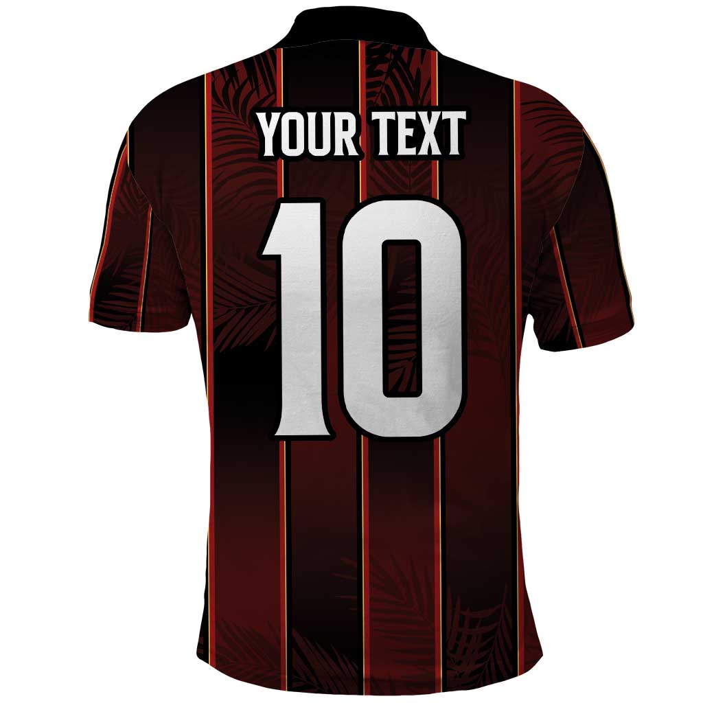 Custom Trinbago Cricket Knight Riders Polo Shirt Palm Leaves with Vertical Stripes Sporty Style - Wonder Print Shop