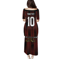 Custom Trinbago Cricket Knight Riders Puletasi Palm Leaves with Vertical Stripes Sporty Style - Wonder Print Shop