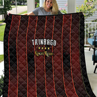 Trinbago Cricket Knight Riders Quilt Palm Leaves with Vertical Stripes Sporty Style - Wonder Print Shop