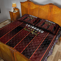 Trinbago Cricket Knight Riders Quilt Bed Set Palm Leaves with Vertical Stripes Sporty Style - Wonder Print Shop