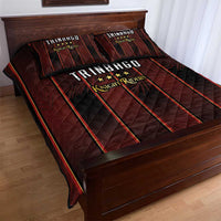 Trinbago Cricket Knight Riders Quilt Bed Set Palm Leaves with Vertical Stripes Sporty Style - Wonder Print Shop