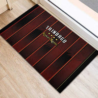 Trinbago Cricket Knight Riders Rubber Doormat Palm Leaves with Vertical Stripes Sporty Style - Wonder Print Shop
