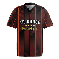 Custom Trinbago Cricket Knight Riders Rugby Jersey Palm Leaves with Vertical Stripes Sporty Style - Wonder Print Shop
