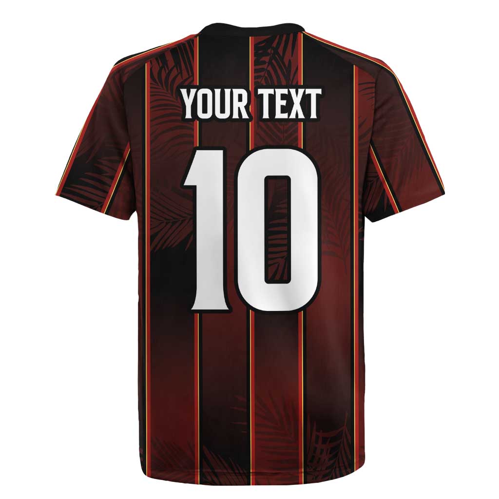 Custom Trinbago Cricket Knight Riders Rugby Jersey Palm Leaves with Vertical Stripes Sporty Style - Wonder Print Shop