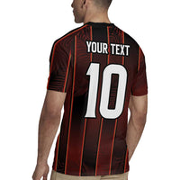 Custom Trinbago Cricket Knight Riders Rugby Jersey Palm Leaves with Vertical Stripes Sporty Style - Wonder Print Shop