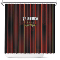 Trinbago Cricket Knight Riders Shower Curtain Palm Leaves with Vertical Stripes Sporty Style - Wonder Print Shop