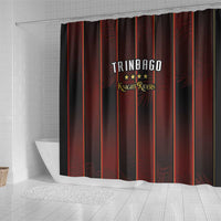 Trinbago Cricket Knight Riders Shower Curtain Palm Leaves with Vertical Stripes Sporty Style - Wonder Print Shop