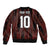 Custom Trinbago Cricket Knight Riders Sleeve Zip Bomber Jacket Palm Leaves with Vertical Stripes Sporty Style - Wonder Print Shop