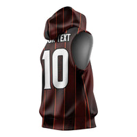 Custom Trinbago Cricket Knight Riders Sleeveless Hoodie Palm Leaves with Vertical Stripes Sporty Style - Wonder Print Shop