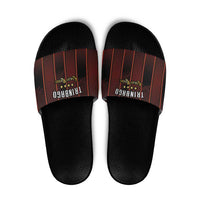 Trinbago Cricket Knight Riders Slide Sandals Palm Leaves with Vertical Stripes Sporty Style - Wonder Print Shop
