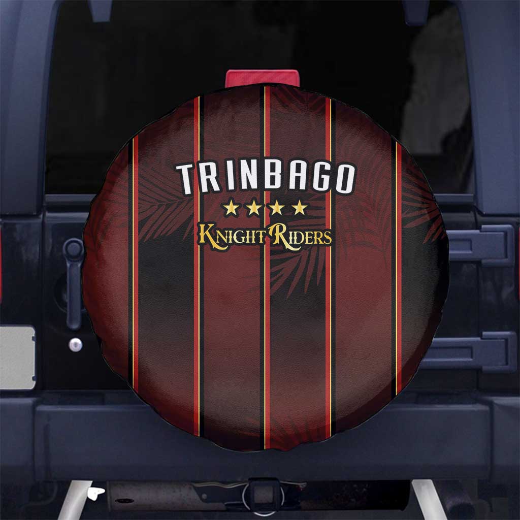Trinbago Cricket Knight Riders Spare Tire Cover Palm Leaves with Vertical Stripes Sporty Style - Wonder Print Shop