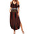Custom Trinbago Cricket Knight Riders Summer Maxi Dress Palm Leaves with Vertical Stripes Sporty Style - Wonder Print Shop