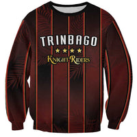 Custom Trinbago Cricket Knight Riders Sweatshirt Palm Leaves with Vertical Stripes Sporty Style - Wonder Print Shop