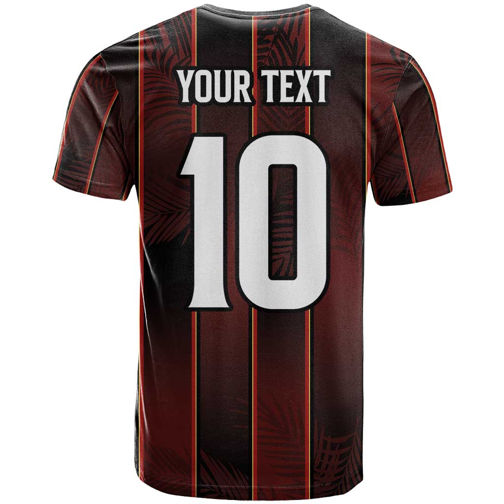 Custom Trinbago Cricket Knight Riders T Shirt Palm Leaves with Vertical Stripes Sporty Style - Wonder Print Shop