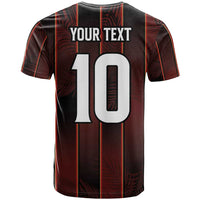 Custom Trinbago Cricket Knight Riders T Shirt Palm Leaves with Vertical Stripes Sporty Style - Wonder Print Shop