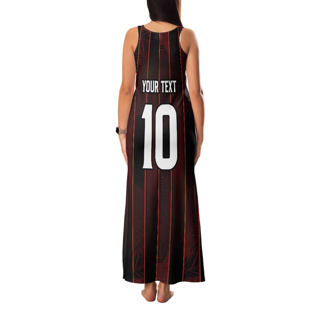 Custom Trinbago Cricket Knight Riders Tank Maxi Dress Palm Leaves with Vertical Stripes Sporty Style - Wonder Print Shop