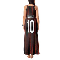 Custom Trinbago Cricket Knight Riders Tank Maxi Dress Palm Leaves with Vertical Stripes Sporty Style - Wonder Print Shop