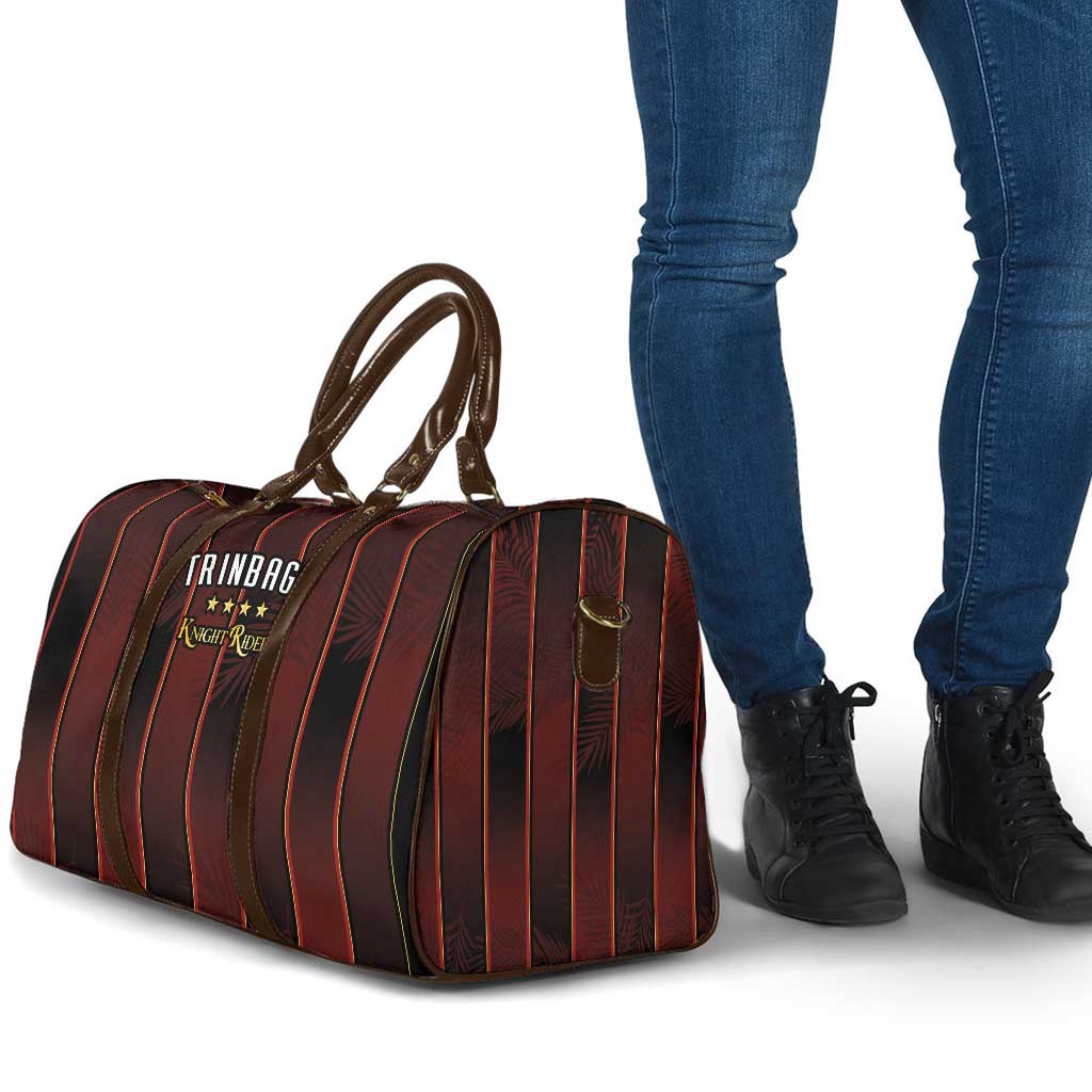 Trinbago Cricket Knight Riders Travel Bag Palm Leaves with Vertical Stripes Sporty Style - Wonder Print Shop