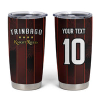 Custom Trinbago Cricket Knight Riders Tumbler Cup Palm Leaves with Vertical Stripes Sporty Style - Wonder Print Shop