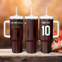 Custom Trinbago Cricket Knight Riders Tumbler With Handle Palm Leaves with Vertical Stripes Sporty Style - Wonder Print Shop