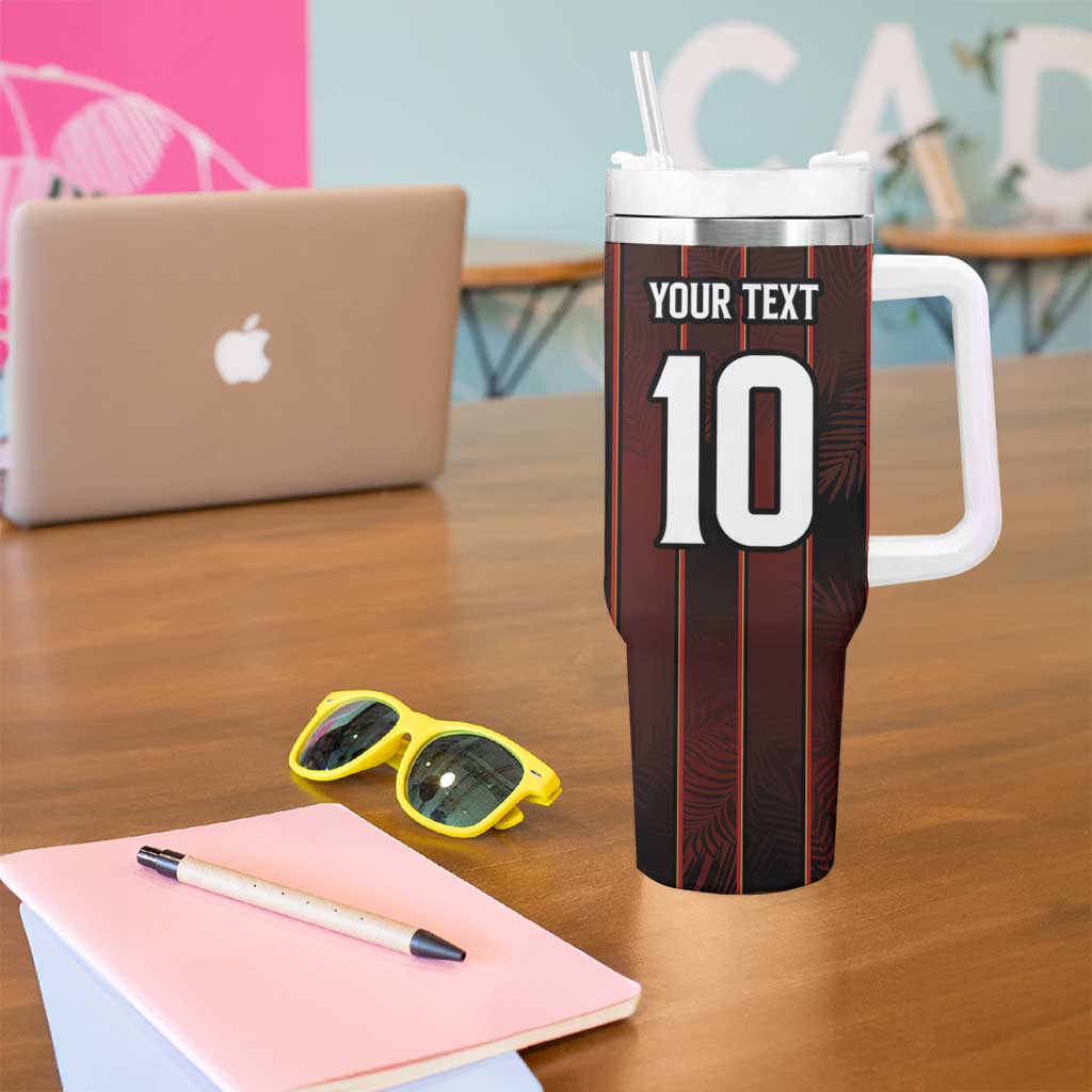 Custom Trinbago Cricket Knight Riders Tumbler With Handle Palm Leaves with Vertical Stripes Sporty Style - Wonder Print Shop
