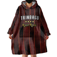 Custom Trinbago Cricket Knight Riders Wearable Blanket Hoodie Palm Leaves with Vertical Stripes Sporty Style - Wonder Print Shop