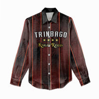 Custom Trinbago Cricket Knight Riders Women Casual Shirt Palm Leaves with Vertical Stripes Sporty Style - Wonder Print Shop