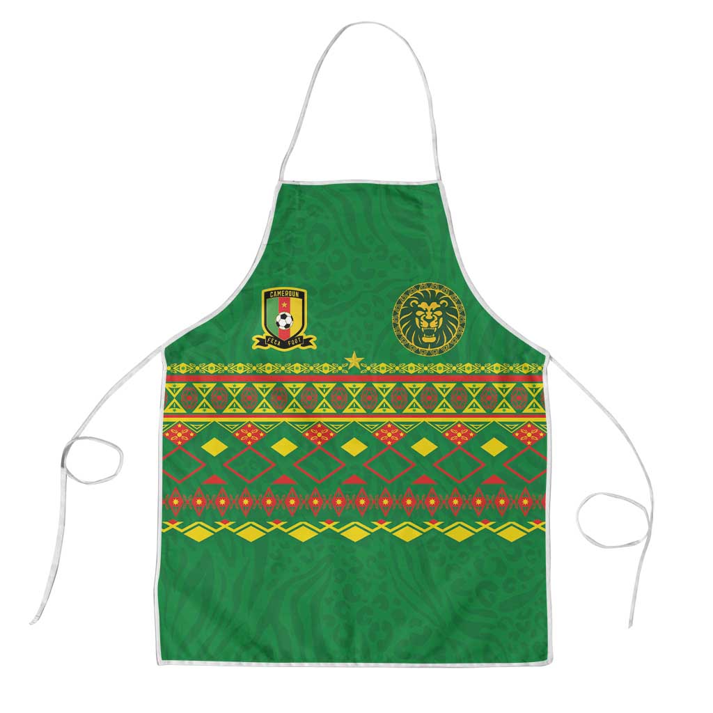 Cameroon Football Apron Tribal Motifs Green Color - Wonder Print Shop