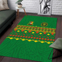 Cameroon Football Area Rug Tribal Motifs Green Color - Wonder Print Shop