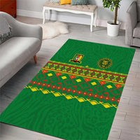 Cameroon Football Area Rug Tribal Motifs Green Color - Wonder Print Shop
