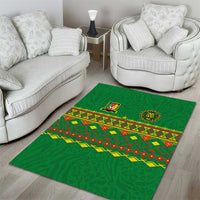 Cameroon Football Area Rug Tribal Motifs Green Color - Wonder Print Shop
