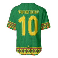 Custom Cameroon Football Baseball Jersey Tribal Motifs Green Color - Wonder Print Shop
