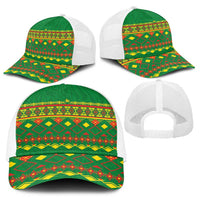 Cameroon Football Baseball Net Cap Tribal Motifs Green Color - Wonder Print Shop