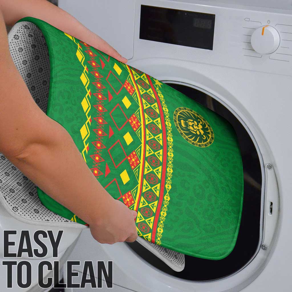 Cameroon Football Bathroom Set Tribal Motifs Green Color - Wonder Print Shop